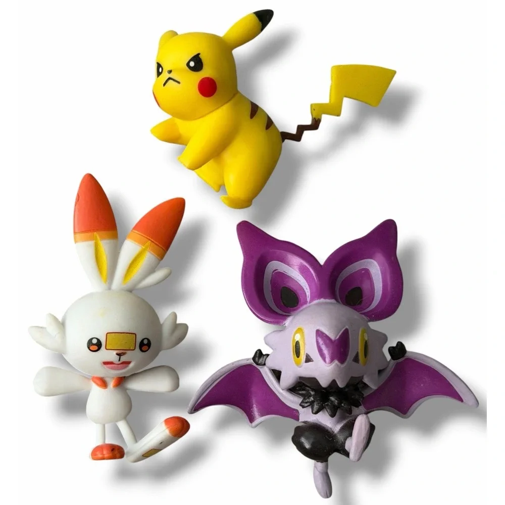 Pokemon Scorbunny Pikachu Noibat Figures Lot  ≈ 2